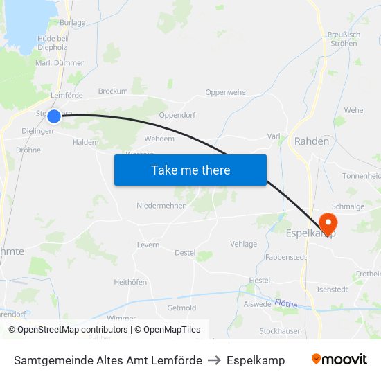 Samtgemeinde Altes Amt Lemförde to Espelkamp map