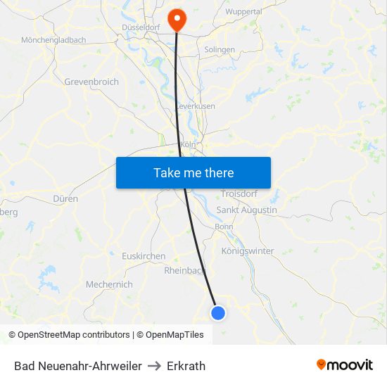 Bad Neuenahr-Ahrweiler to Erkrath map