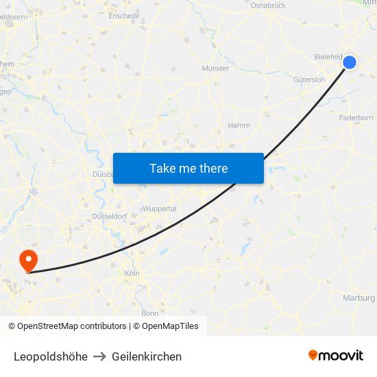Leopoldshöhe to Geilenkirchen map