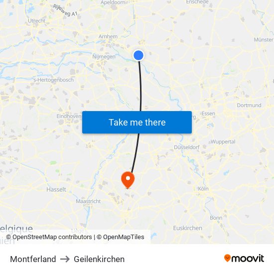 Montferland to Geilenkirchen map