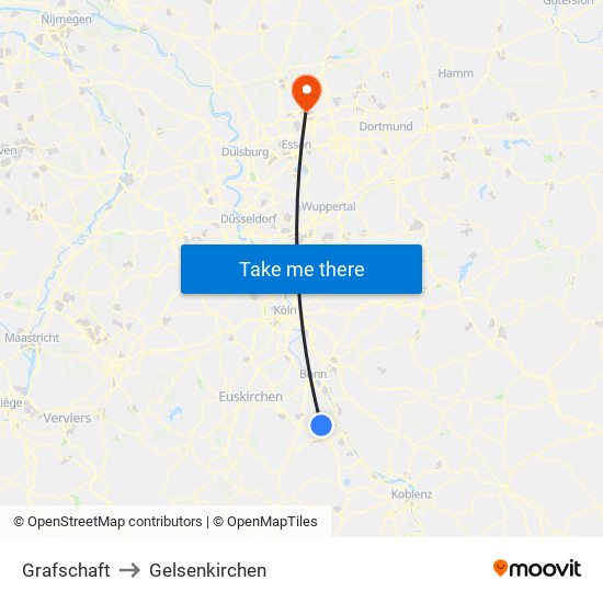 Grafschaft to Gelsenkirchen map