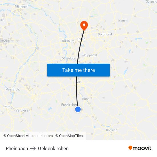 Rheinbach to Gelsenkirchen map