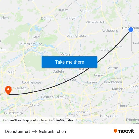 Drensteinfurt to Gelsenkirchen map