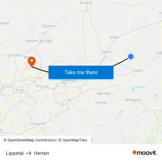 Lippetal to Herten map