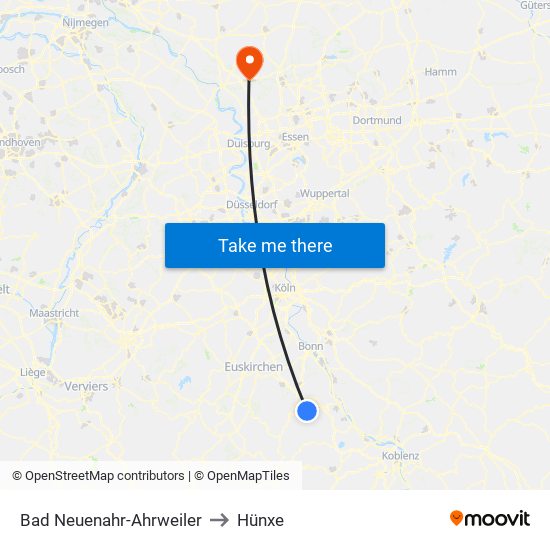 Bad Neuenahr-Ahrweiler to Hünxe map