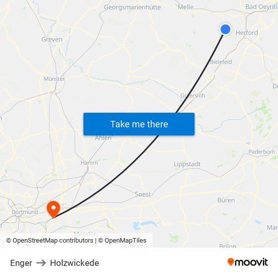 Enger to Holzwickede map