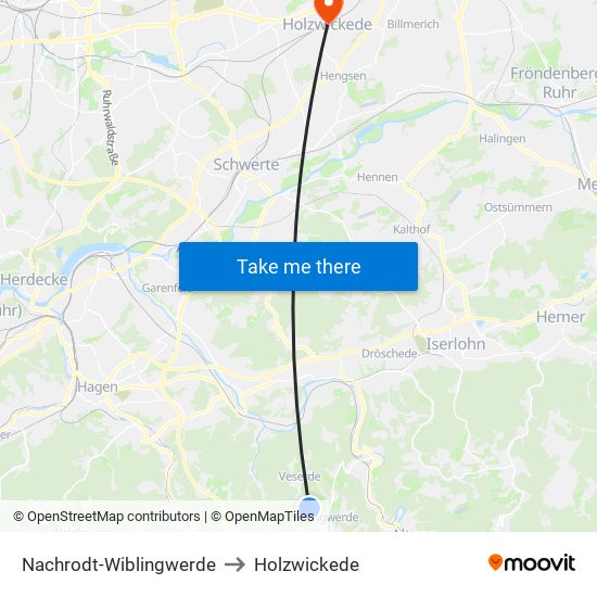 Nachrodt-Wiblingwerde to Holzwickede map