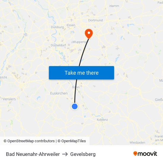 Bad Neuenahr-Ahrweiler to Gevelsberg map