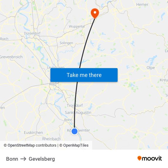 Bonn to Gevelsberg map