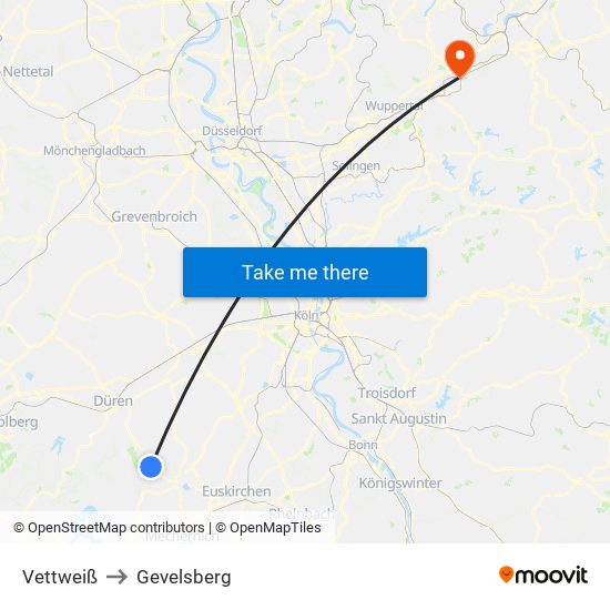 Vettweiß to Gevelsberg map