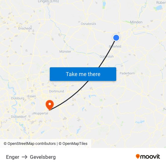 Enger to Gevelsberg map