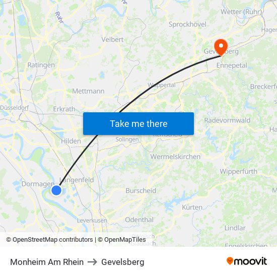 Monheim Am Rhein to Gevelsberg map
