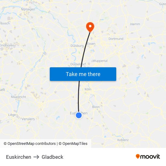 Euskirchen to Gladbeck map