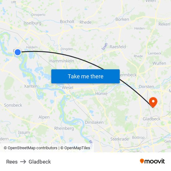 Rees to Gladbeck map