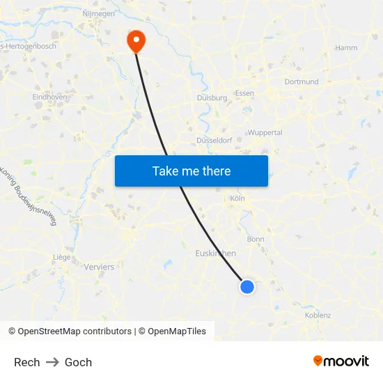 Rech to Goch map