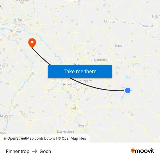 Finnentrop to Goch map