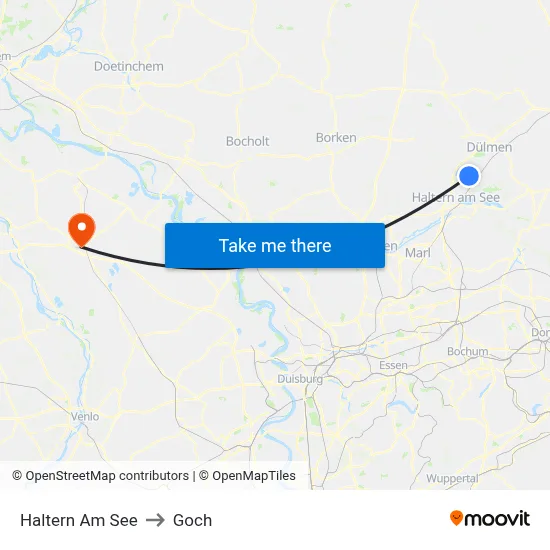 Haltern Am See to Goch map