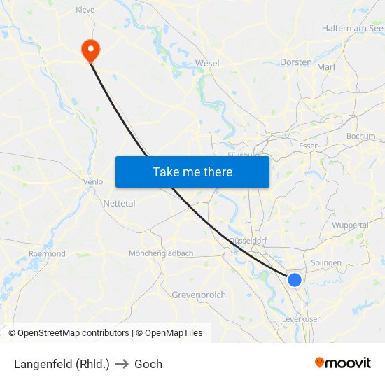 Langenfeld (Rhld.) to Goch map