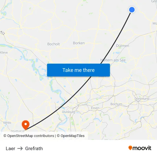 Laer to Grefrath map