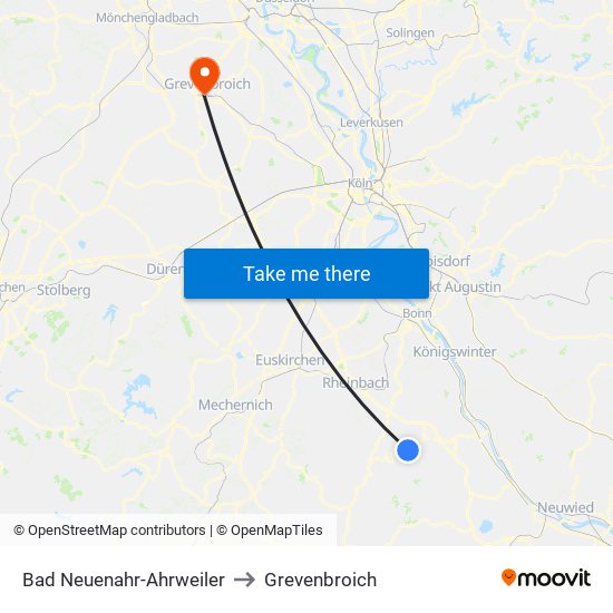 Bad Neuenahr-Ahrweiler to Grevenbroich map