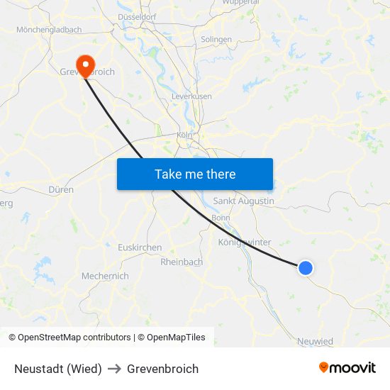 Neustadt (Wied) to Grevenbroich map