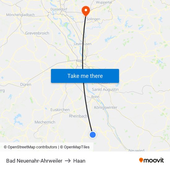 Bad Neuenahr-Ahrweiler to Haan map