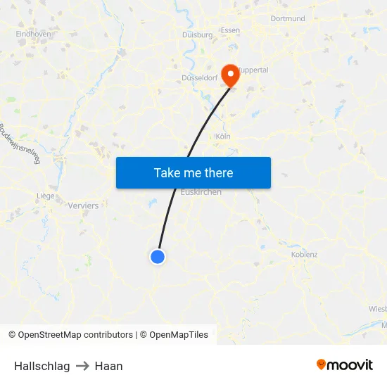 Hallschlag to Haan map