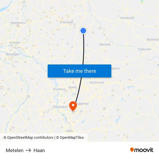 Metelen to Haan map