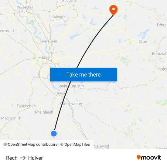 Rech to Halver map