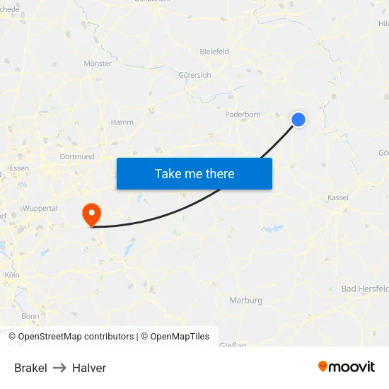 Brakel to Halver map