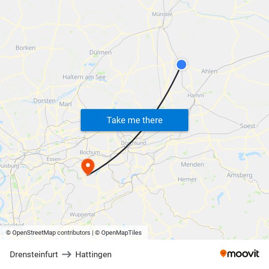 Drensteinfurt to Hattingen map