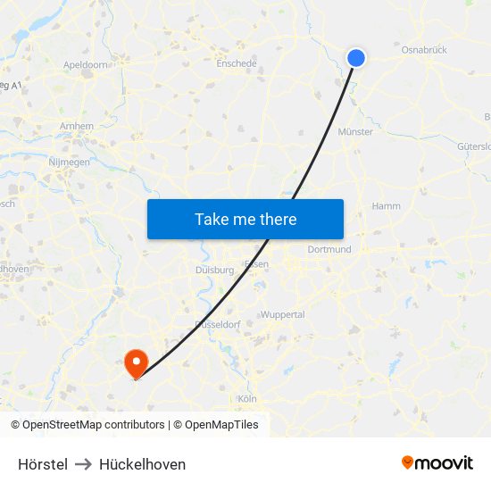 Hörstel to Hückelhoven map