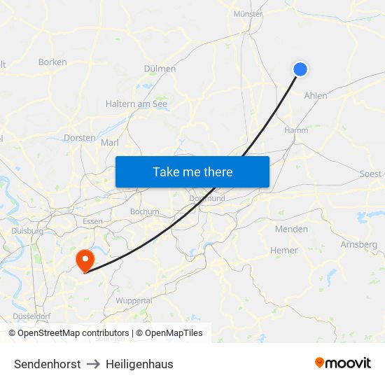 Sendenhorst to Heiligenhaus map
