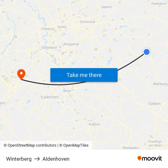 Winterberg to Aldenhoven map