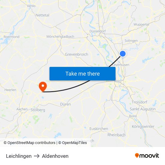 Leichlingen to Aldenhoven map