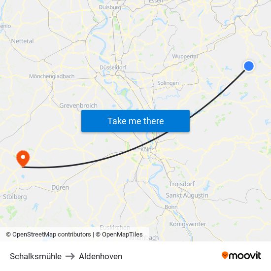 Schalksmühle to Aldenhoven map