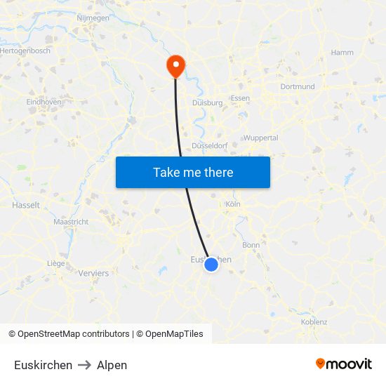 Euskirchen to Alpen map