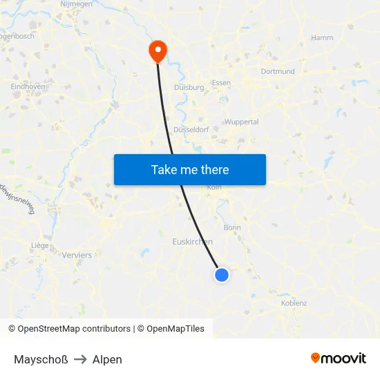 Mayschoß to Alpen map