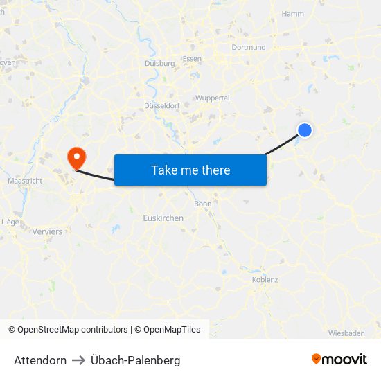 Attendorn to Übach-Palenberg map