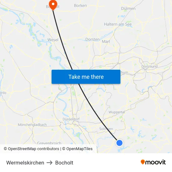 Wermelskirchen to Bocholt map