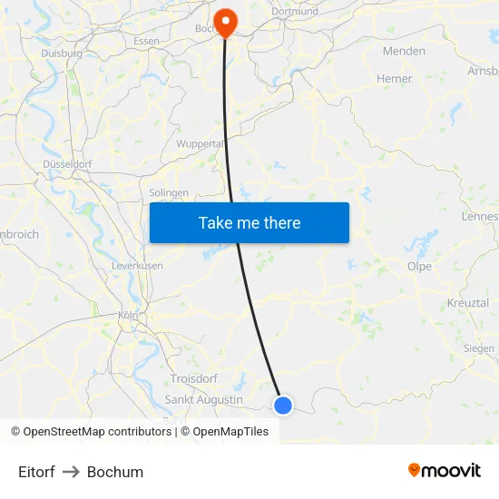 Eitorf to Bochum map
