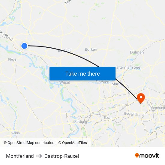 Montferland to Castrop-Rauxel map