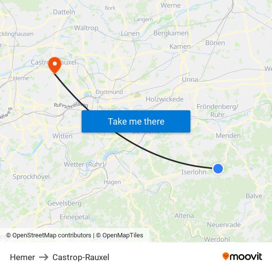 Hemer to Castrop-Rauxel map