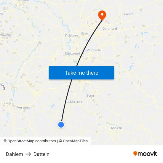Dahlem to Datteln map