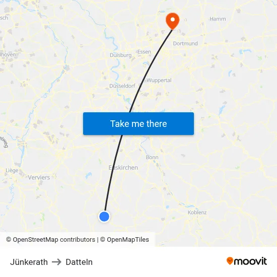 Jünkerath to Datteln map