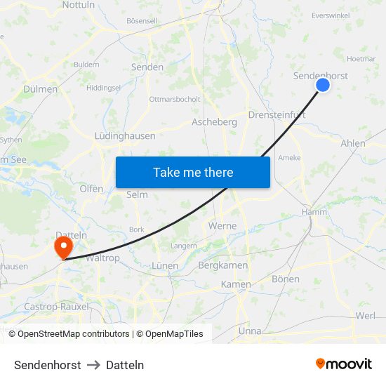 Sendenhorst to Datteln map