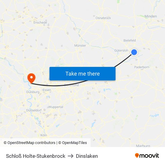 Schloß Holte-Stukenbrock to Dinslaken map