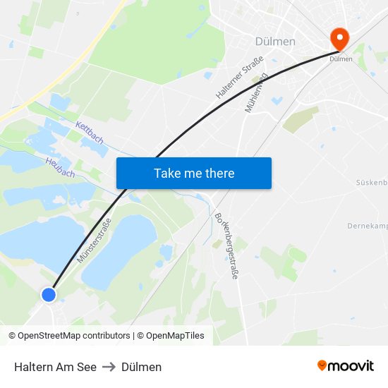 Haltern Am See to Dülmen map