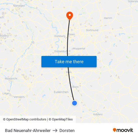 Bad Neuenahr-Ahrweiler to Dorsten map