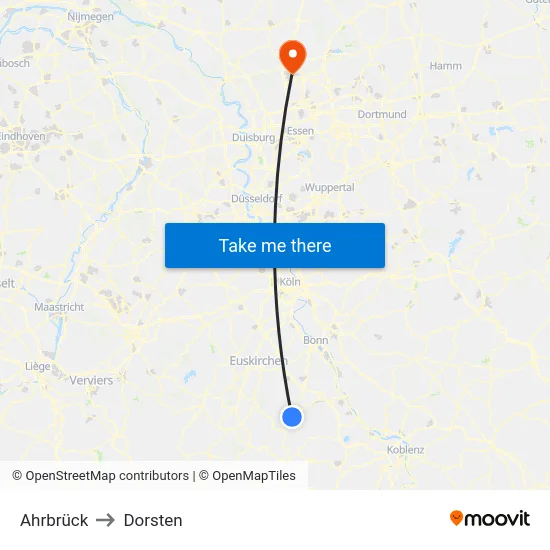 Ahrbrück to Dorsten map